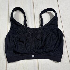 Sweaty Betty 36F Running Sports Bra Black Convertible Racerback Adjustable Strap
